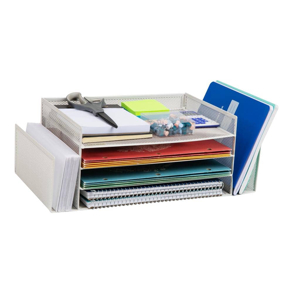 16.75 in. L x 9.15 in. W x 6 in. H Desktop Organizer File Storage Paper Tray, White price history on PriceWatchPro