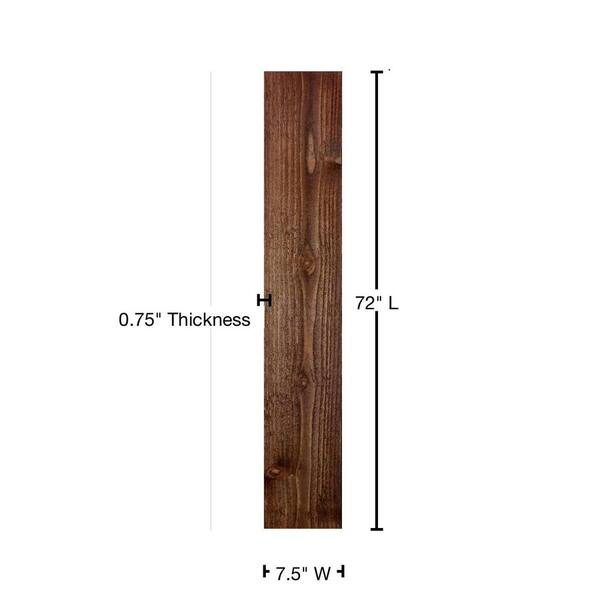 Alta Forest Products 3/4 in. x 7-1/2 in. x 6 ft. Prefinished Brown Douglas Fir Flat-Top Wood Fence Picket