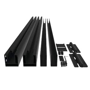 Mixed Materials 6 ft. x 5 ft. Matte Black Aluminum Fence Gate Kit