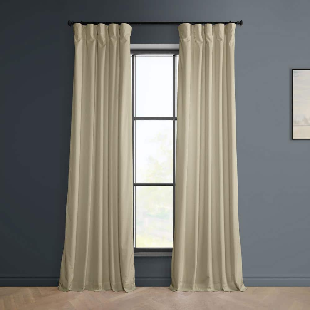 Exclusive Fabrics & Furnishings Macchiato Beige Velvet Rod Pocket Room ...