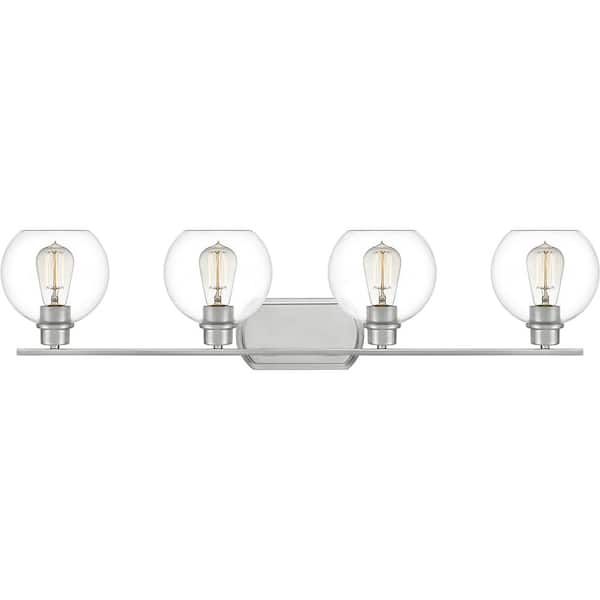 Quoizel Pruitt 4-Light Brushed Nickel Vanity Light