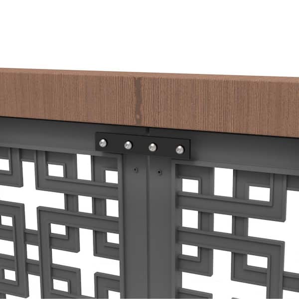 4 in. x 3 in. Fence Connector Hardware Package for Privacy Screens, in Black