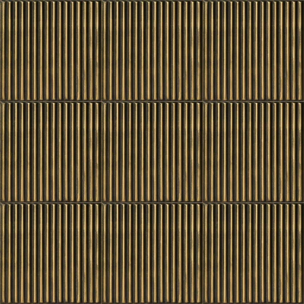 Antique Brass Faux Tin Glue-Up Ceiling Tile, 2 x 2 ft