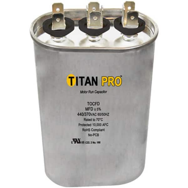 TITAN Run Capacitor 30+5 MFD 440/370-Volt Oval