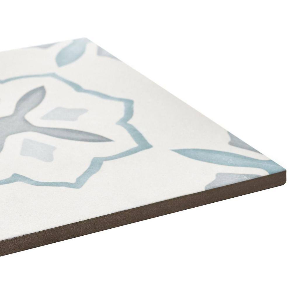 Stella Blue and Gray Matte Porcelain Encaustic Tile