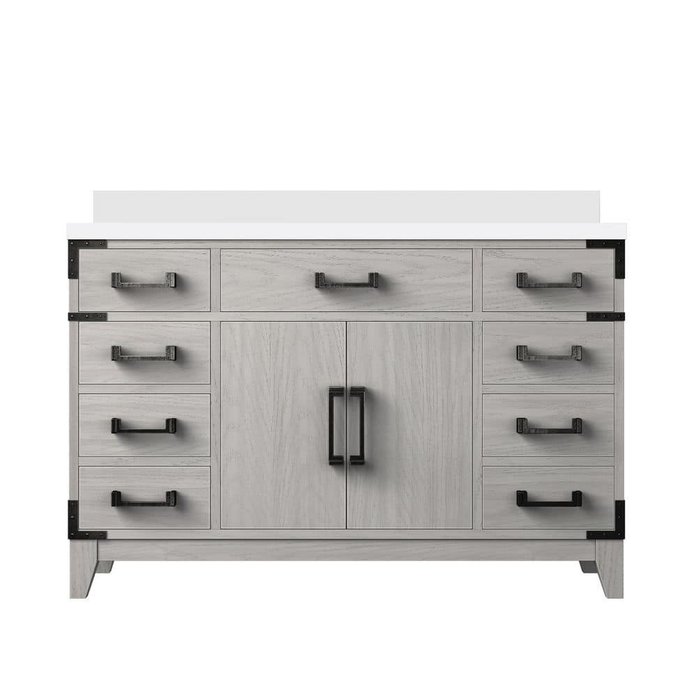 Fossa 48 in W x 22 in D White Oak Single Bath Vanity with White Quartz Top price history on PriceWatchPro
