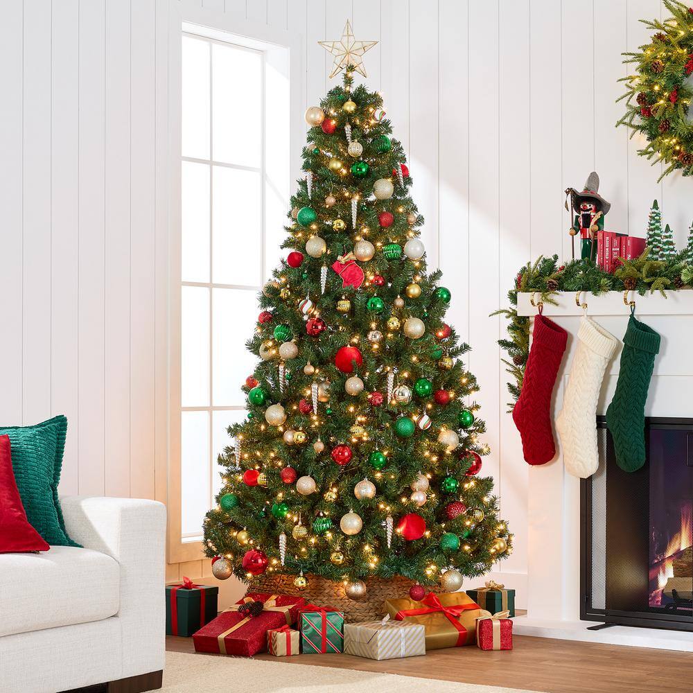 4.5ft Pre-Lit Green Spruce Artificial Christmas Tree with White Lights