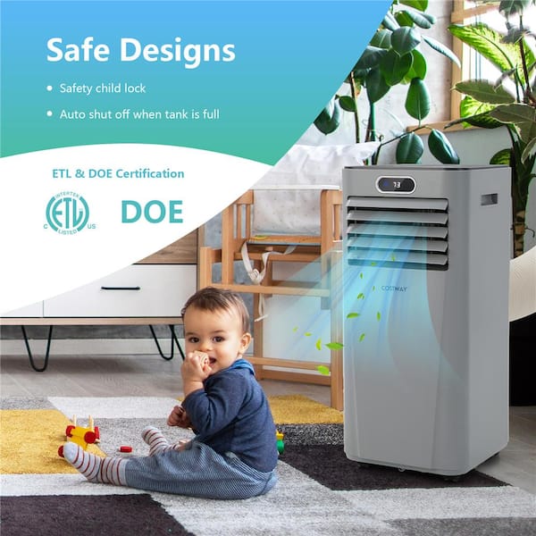 5,300 BTU Portable Air Conditioner Cools 220 Sq. Ft. with Remote Control in White