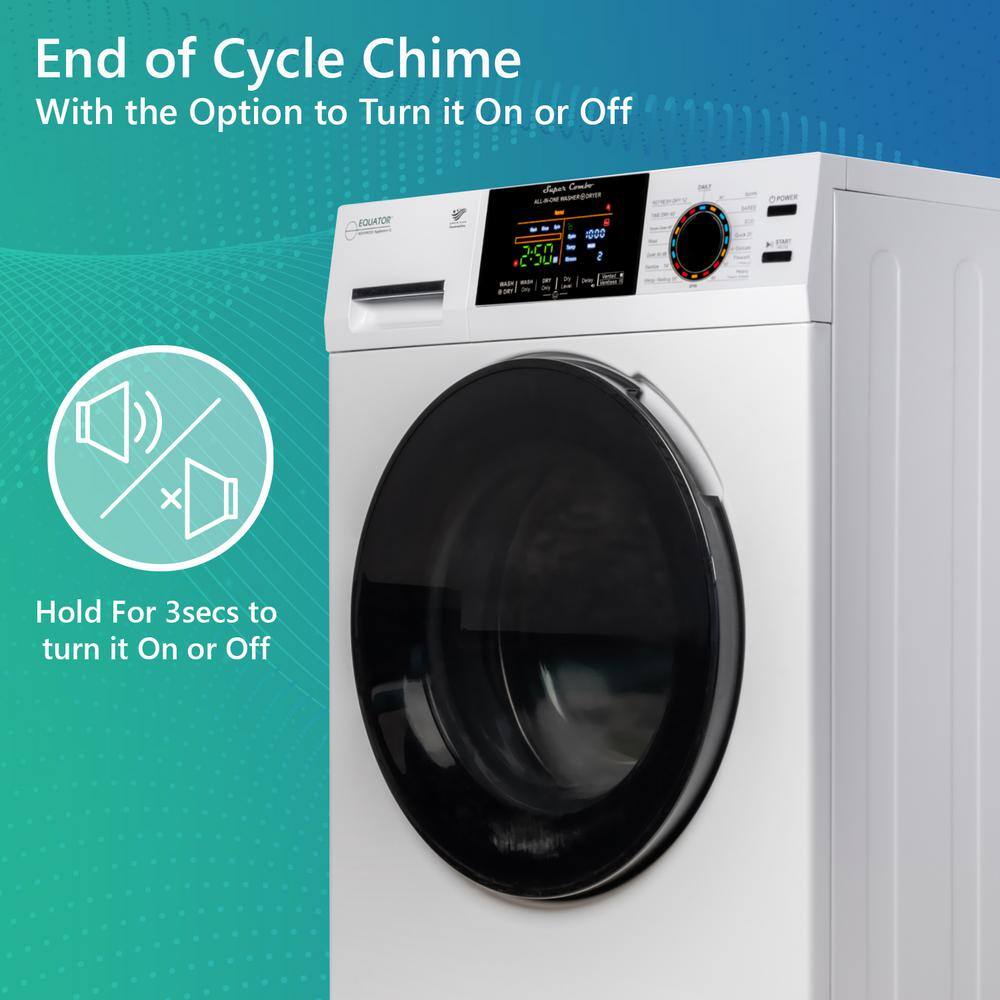 White 36" Electric Smart Combo Washer Dryer