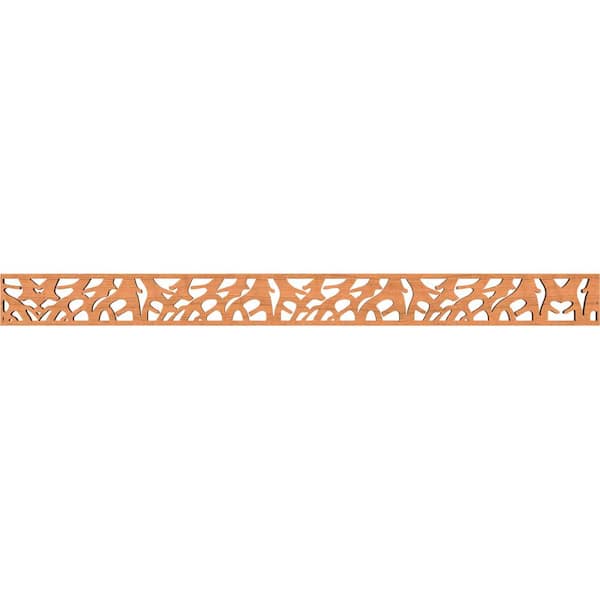 Ekena Millwork Manton Fretwork 0.375 in. D x 46.375 in. W x 4 in. L Cherry Wood Panel Moulding