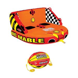 Big Mable Inflatable Double Rider Towable Tube and Ball Towing System