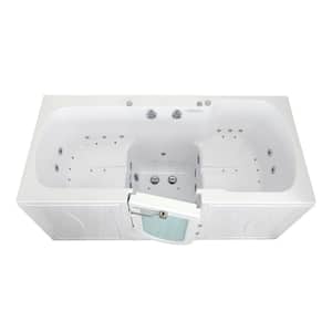 Big4Two 80 in. Whirlpool and Air Bath Walk-In Bathtub in White, Independent Foot Massage, Left Door, 2 in. Dual Drain
