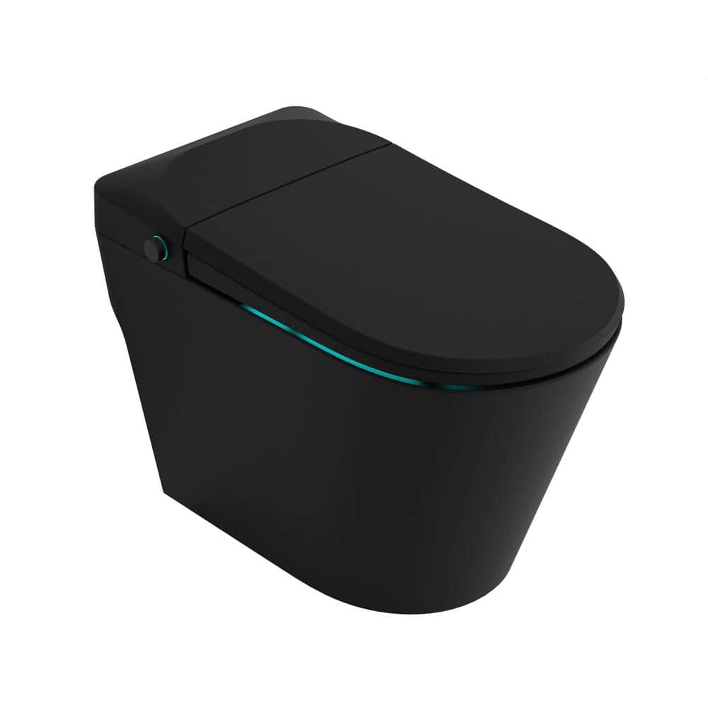 ENVO Echo Elongated 1.28 GPF Smart Bidet Toilet in Matte Black with Auto Op