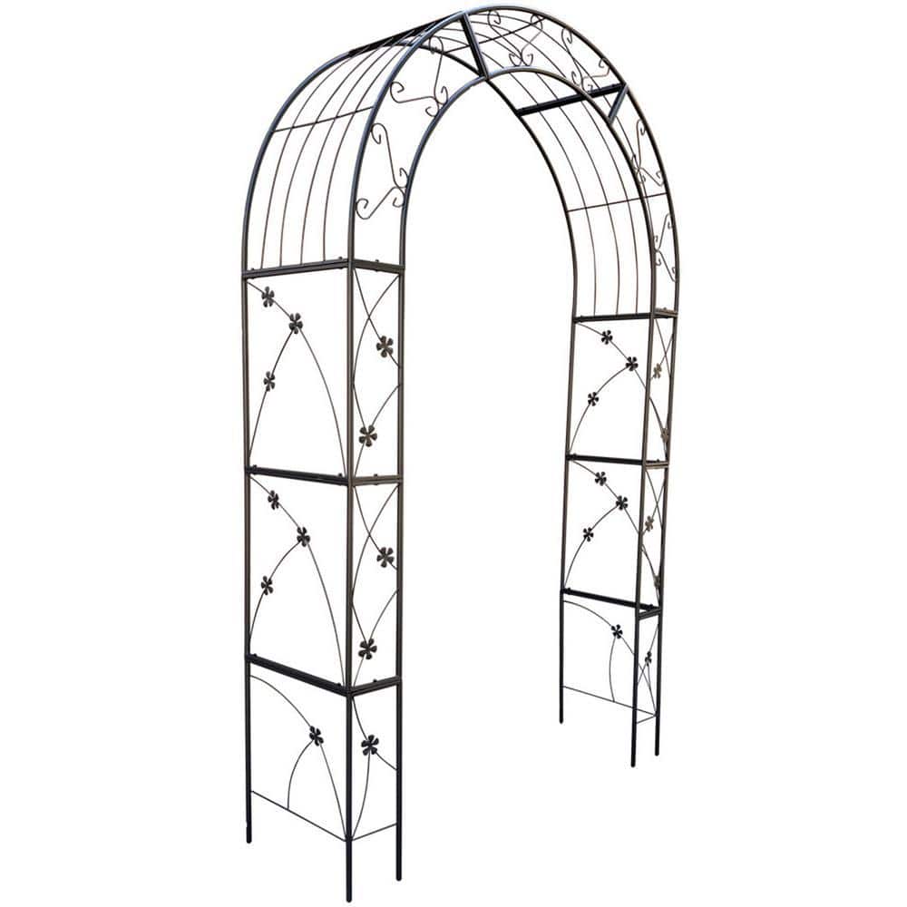 BOPOREA MEGO LLC Metal Garden Arch Arbor Trellis - Black Outdoor ...