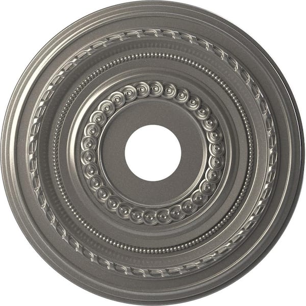Ekena Millwork 1 in. x 19 in. O.D. x 3-1/2 in. I.D. P PVC Ceiling Medallion (Fits Canopies Upto 5-1/8 in.) Aged Dark Steel