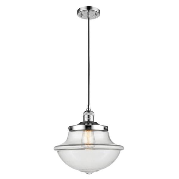 Innovations Oxford 1 Light Polished Chrome Schoolhouse Pendant Light
