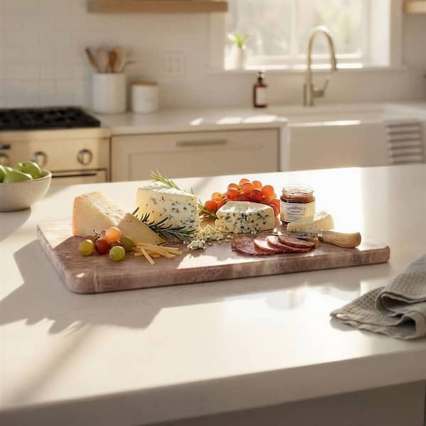 14 in. Pink Marble Cutting and Cheese Serving Board