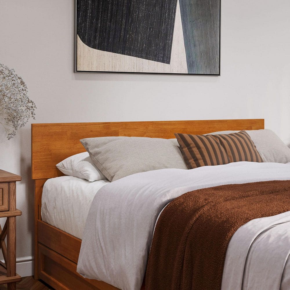 Wesley Walnut Brown Solid Wood Frame King Platform Bed with Panel Footboard and Storage Drawers - thumbnail 8