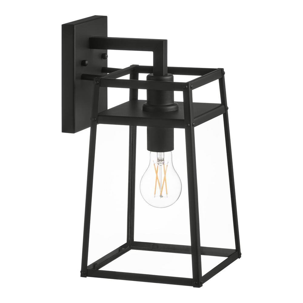 Grantsdale 13.71 in. Matte Black Hardwired Outdoor Wall Lantern Sconce with No Bulbs Included price history on PriceWatchPro