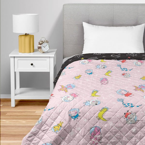 Peppa Pig Dino Stars Quilted Throw Blanket 60x80 in.