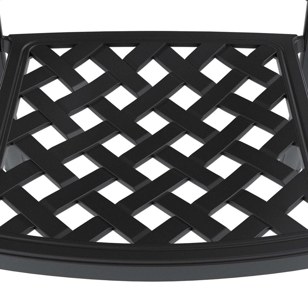 Black Cast Aluminum Outdoor Dining Armchairs with Cushions (6-Pack)
