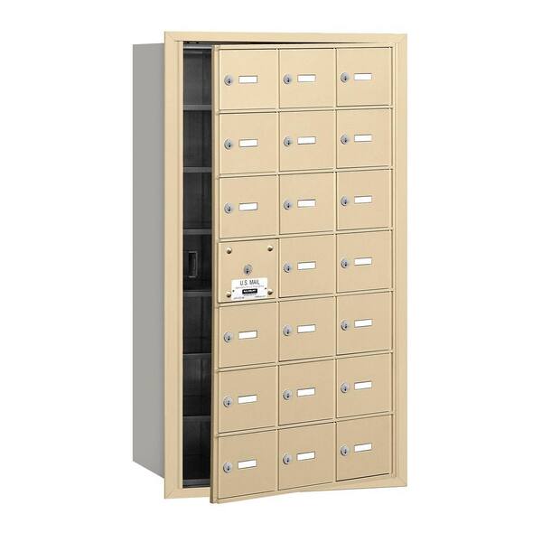 Salsbury Industries Sandstone USPS Access Front Loading 4B Plus Horizontal Mailbox with 21A Doors (20 Usable)