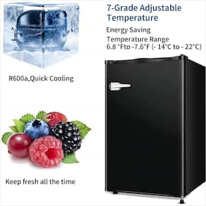 2.3 cu. ft. Compact Portable Manual Defrost Upright Freezer in Black