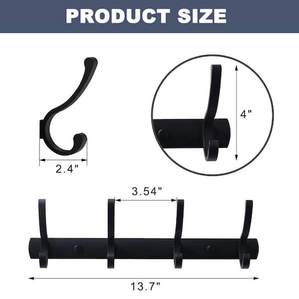 IVIGA 14 in . Aluminum Wall Mounted J-Hook Robe/Towel Hook in