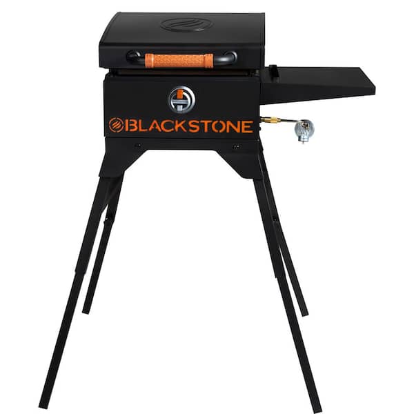 Blackstone On The Go 17 in. 1-Burner Propane Gas Outdoor Griddle Flat Top Grill with Hood and Adjustable Stand