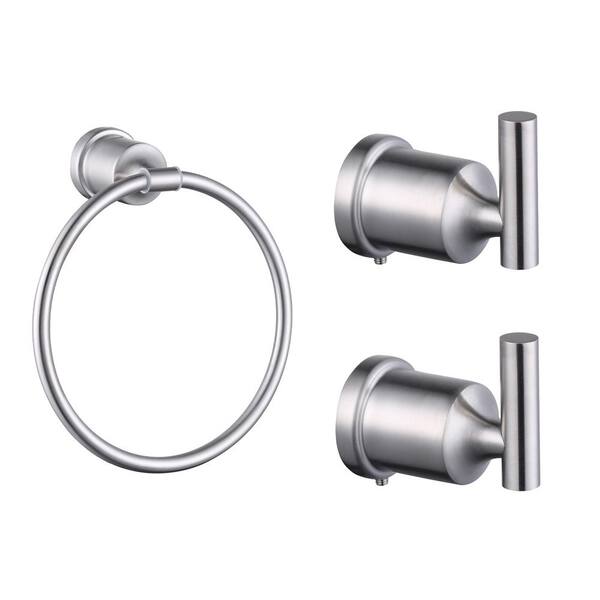 Aleasha 3 Piece Bath Hardware Set With Mounting Hardware In Brushed