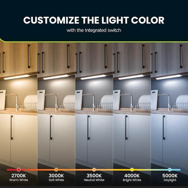 Commercial Electric 18 in. Plug-In White Integrated LED Linkable 2