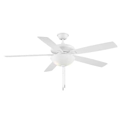 Abbeywood 60 in. LED Matte White Ceiling Fan with Light Kit