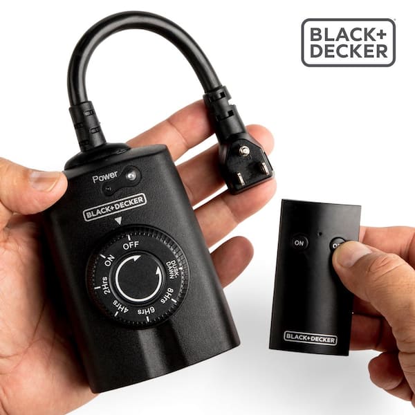 BLACK+DECKER Outdoor Wireless Outlet with Remote 2 Grounded Outlets Photocell Sensor - image 5