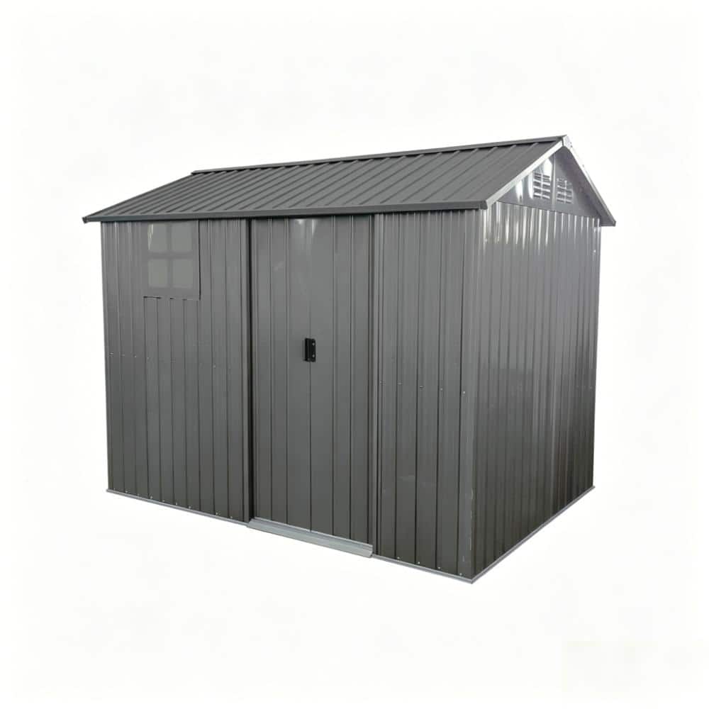 8x6 FT Galvanized Steel Outdoor Storage Shed with Sliding Door Window Vents Gray price history on PriceWatchPro