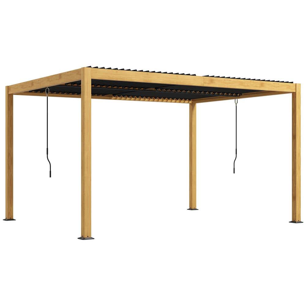 13 Ft. W x 10 Ft. D Aluminum Pergola with Adjustable Canopy