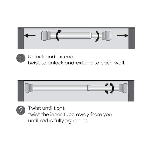 BloomFlower Chrome Shower Rod with 12 Hooks, Adjustable 43-72 inches,Rust  Resistance,Tension Metal Rod,No Drill,Silver