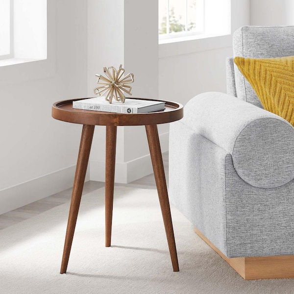 Chiro Walnut Round Wood Side Table