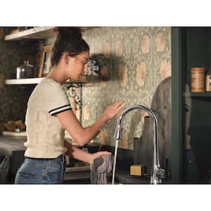 Sinema Single-Handle Smart Touchless Pull Down Sprayer Kitchen Faucet with Voice Control and Power Boost in Chrome