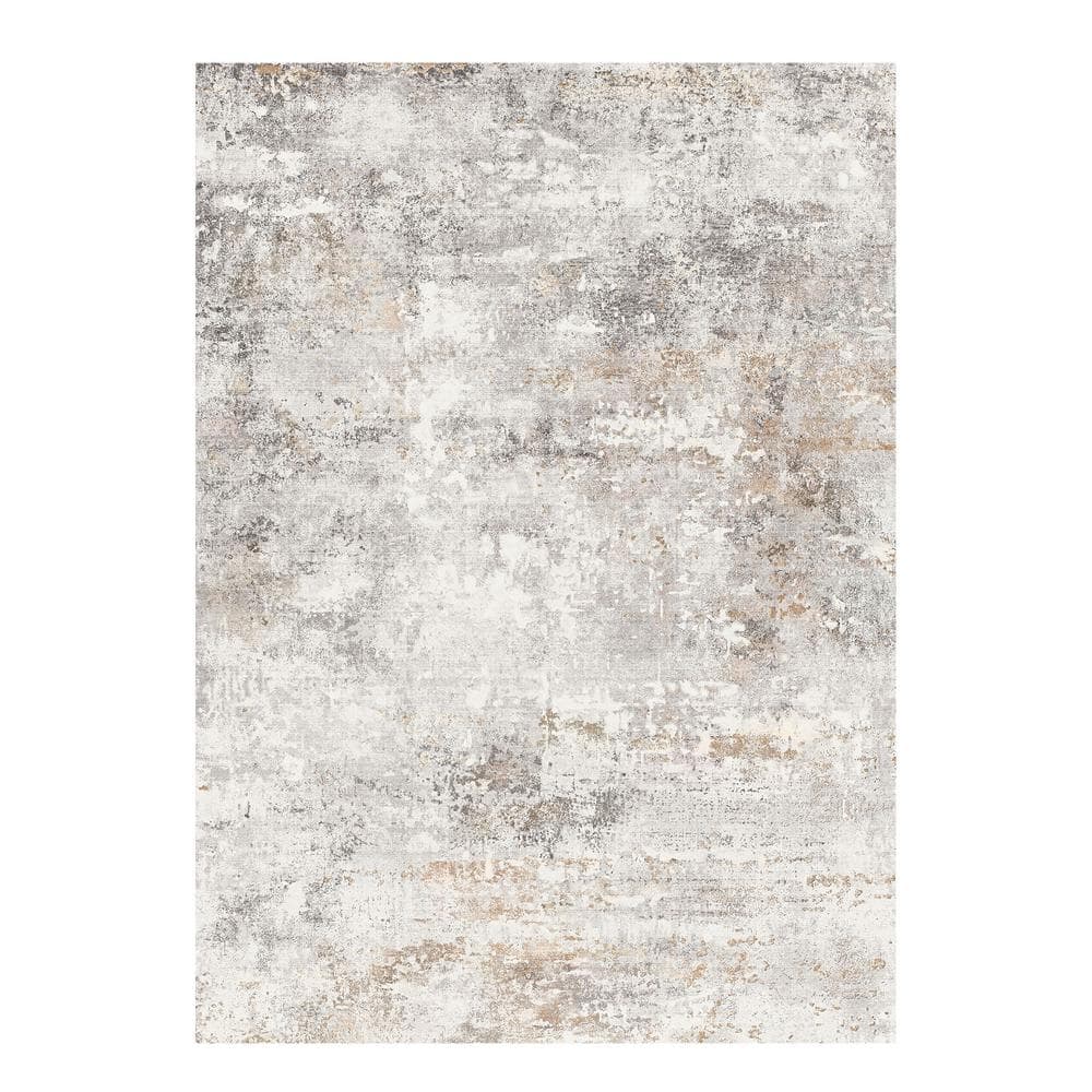 Frost Gray/Golden 5 ft. x 7 ft. Modern Abstract Area Rug price history on PriceWatchPro