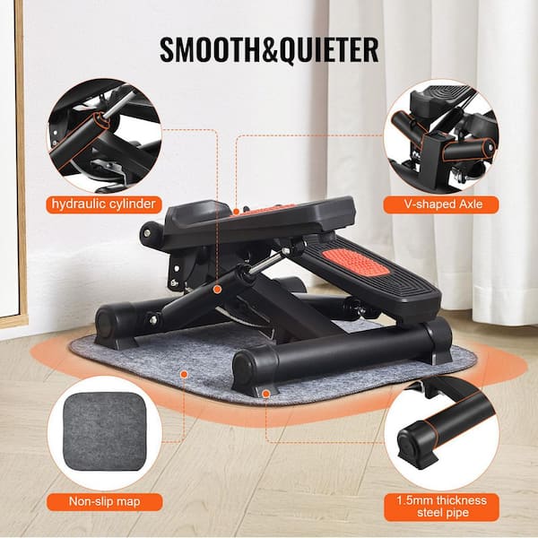 Twist Stepper With Resistance Bands - 350LBS Capacity, Adjustable Height, LCD Monitor, Home Cardio Workout Machine