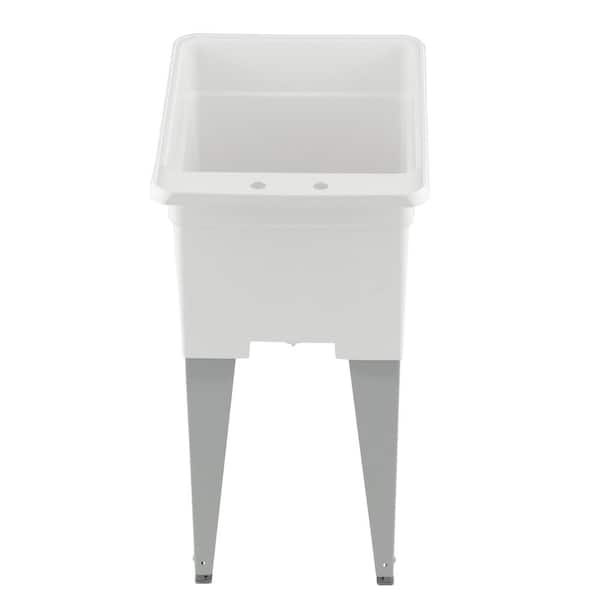 MUSTEE - 18 in. x 24 in. Plastic Utilatub Single Laundry Tub in White