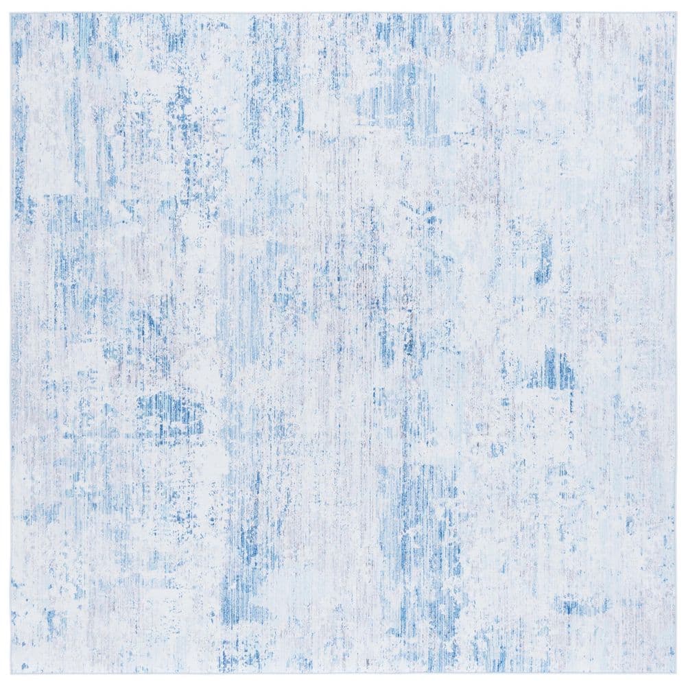 Tacoma Gray/Light Blue 6 ft. x 6 ft. Machine Washable Distressed Abstract Square Area Rug price history on PriceWatchPro