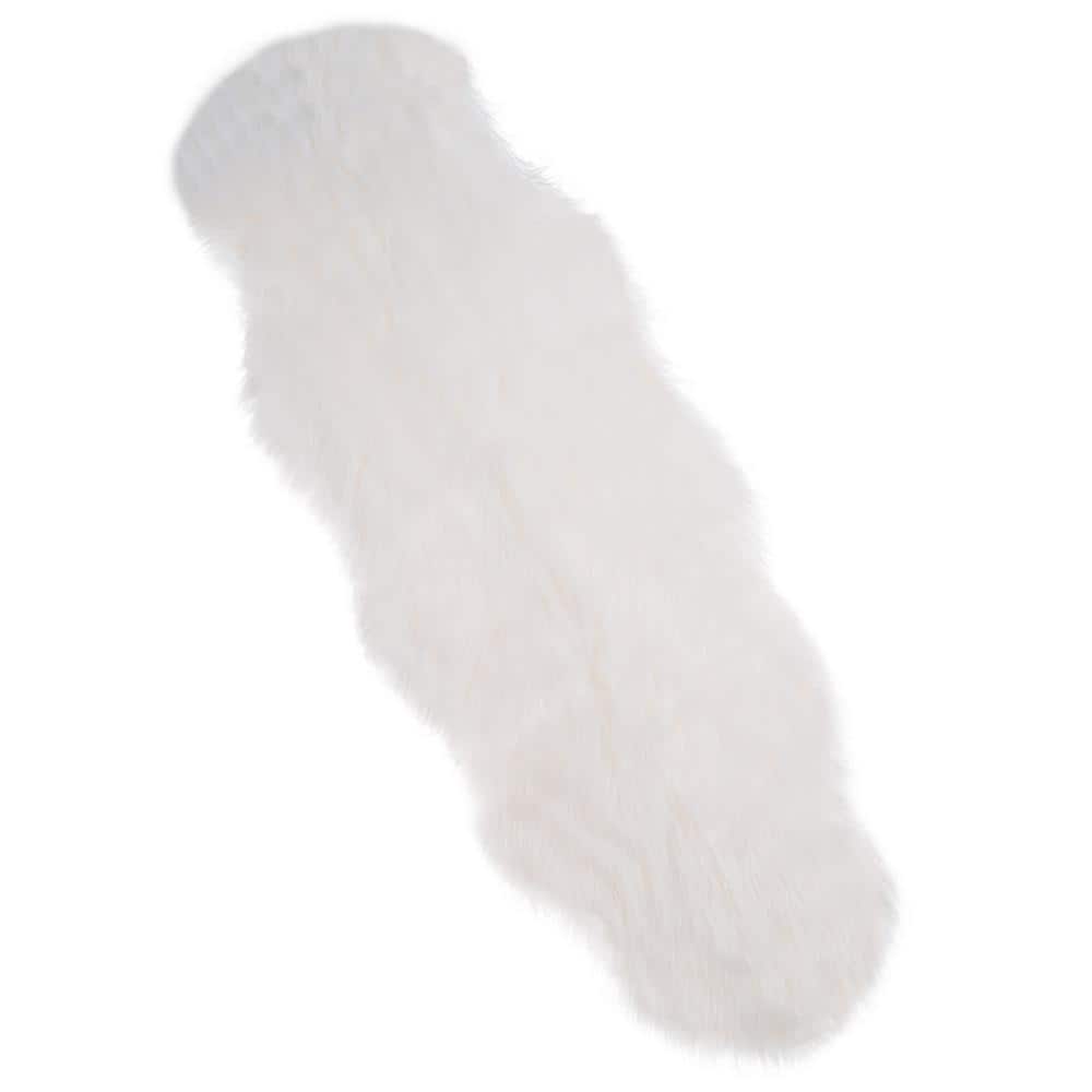White 2 ft. W x 5 ft. L Faux Sheepskin Fur Area Rug