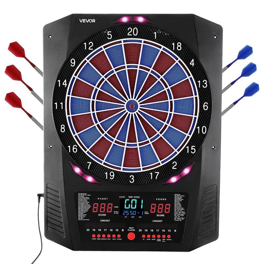 VEVOR Electronic Dart Board, 13.5 in. Target Dartboard with 45 Games, 6 Dart Shafts with 50 Soft Tips for Home Party Bar