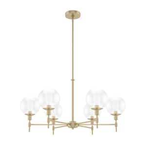 Xidane 6-Light Alturas Gold Shaded Chandelier with Clear Glass Shades