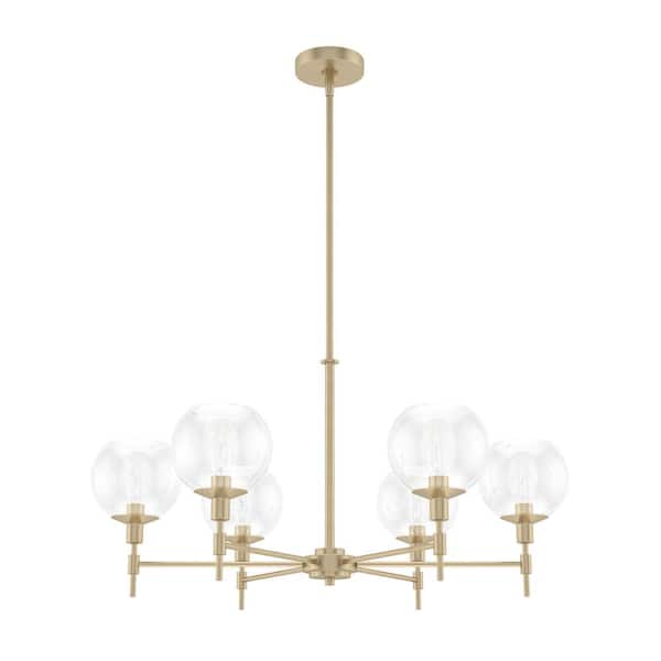 Xidane 6-Light Alturas Gold Shaded Chandelier with Clear Glass Shades