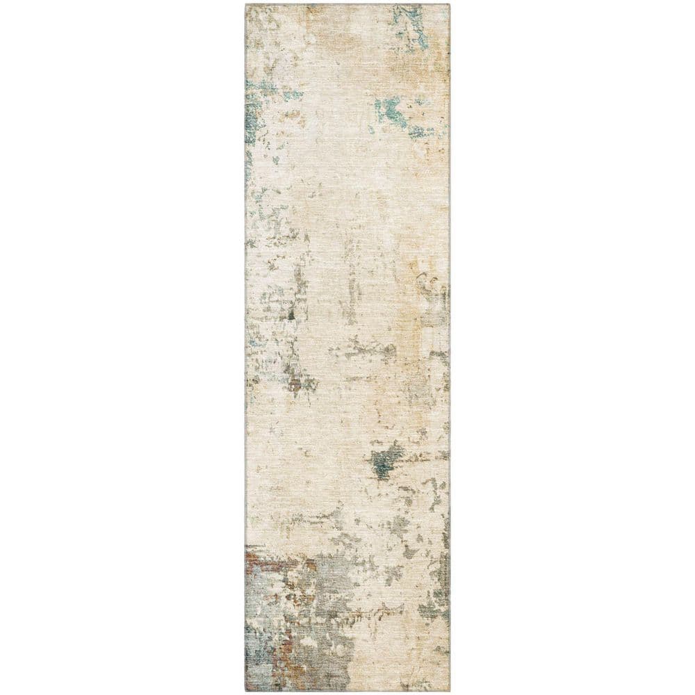 Mayfield Premium Machine Washable Abstract AMF2022 Ivory 2 ft. x 7 ft. Runner Rug price history on PriceWatchPro