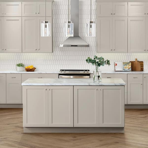 Hampton Bay Avondale 18 in. W x 24 in. D x 90 in. H Ready to Assemble Plywood Shaker Pantry Kitchen Cabinet in Dove Gray