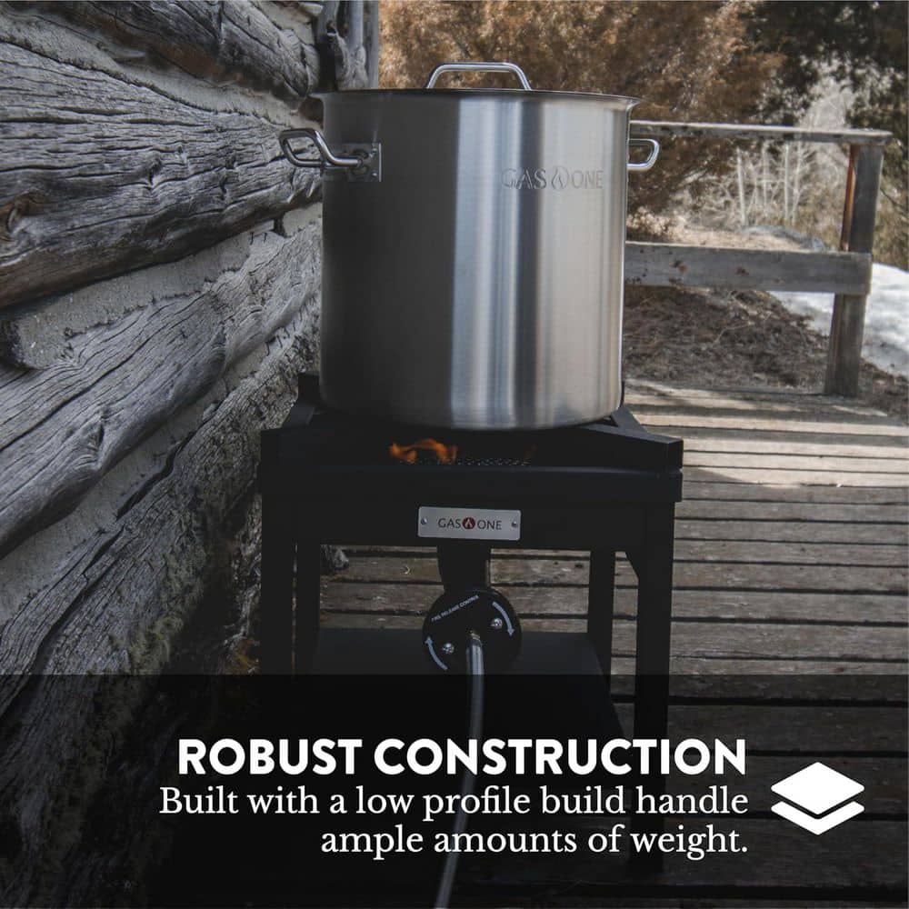 Black Steel Single Burner Gas Outdoor Cooker