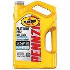 Pennzoil Platinum High Mileage SAE 5W 20 Full Synthetic Motor Oil 5Qt. 550045196 The Home Depot